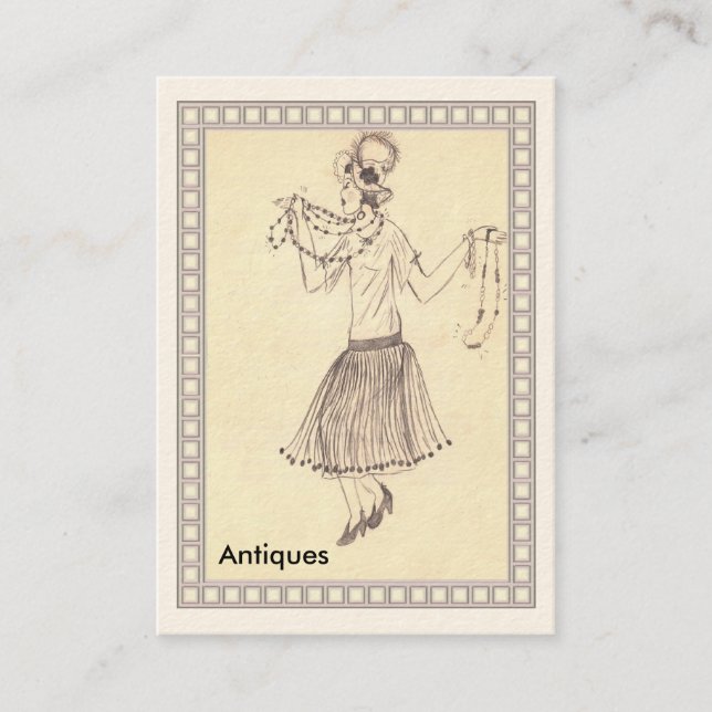 Flapper Girl Retro 1950's Affärskort Visitkort (Framsida)