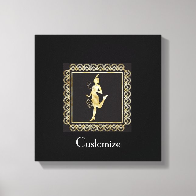 Flapper Girl Thunder_Cove från 1920 Canvastryck (Framsida)