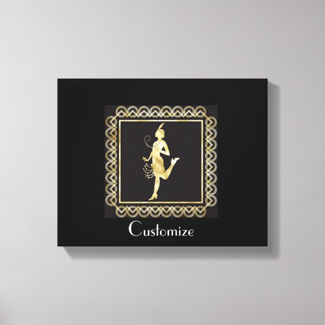 Flapper Girl Thunder_Cove från 1920 Canvastryck (Framsida)