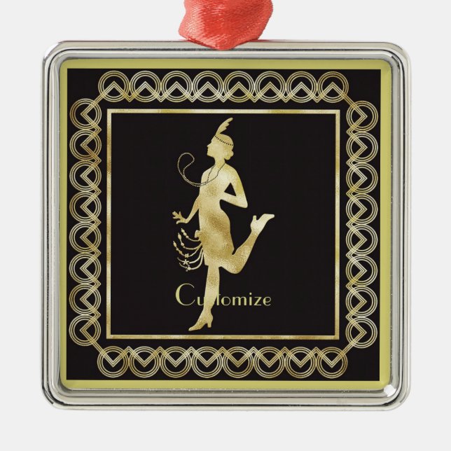 Flapper Girl Thunder_Cove från 1920   Julgransprydnad Metall (Framsidan)