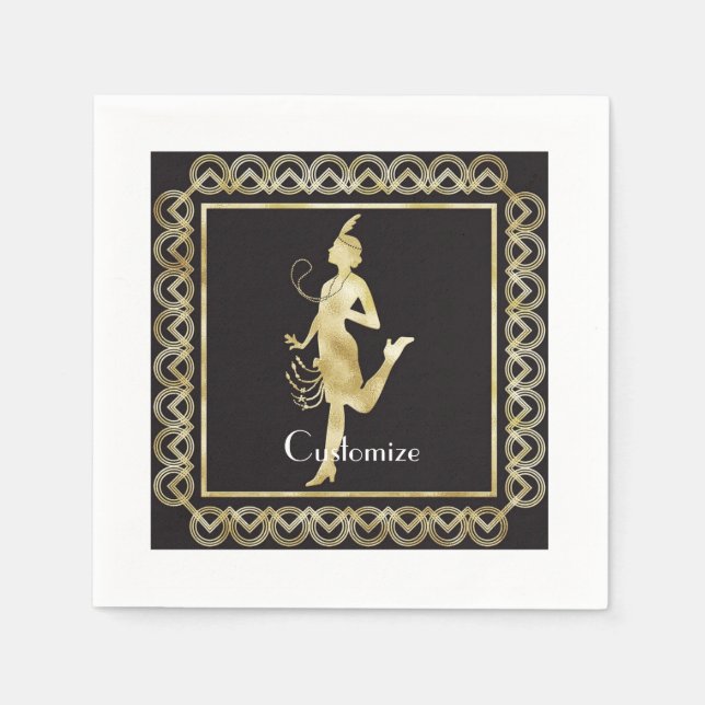 Flapper Girl Thunder_Cove från 1920 Pappersservett (Framsidan)