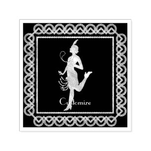 Flapper Girl Thunder_Cove från 1920 Självfärgande Stämpel