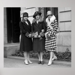 Flapper Girls, Cloche Hats 1920-talet Poster