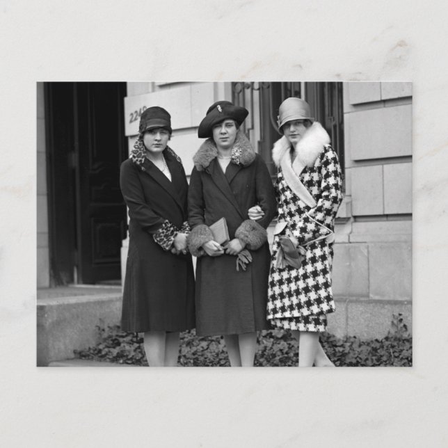 Flapper Girls, Cloche Hats 1920-talet Vykort (Framsida)