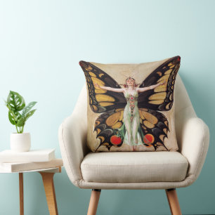 Flapper Girl's Metamorphosis to Butterfly 1922 Kudde
