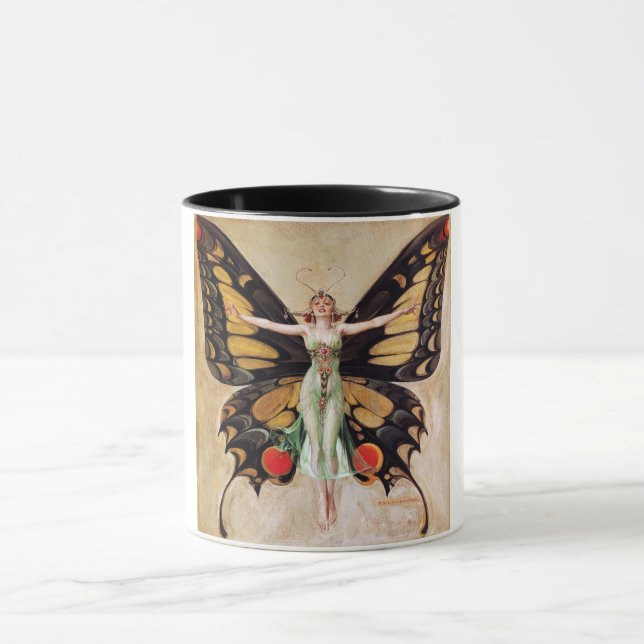 Flapper Girl's Metamorphosis to Butterfly 1922 Mugg (Center)