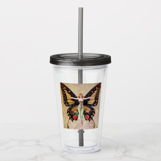 Flapper Girl's Metamorphosis to Butterfly 1922 Take Away Mugg (Framsida)