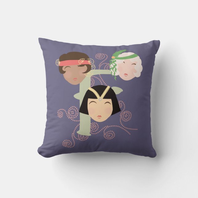 Flapper girls roaring twenties kudde (Framsida)