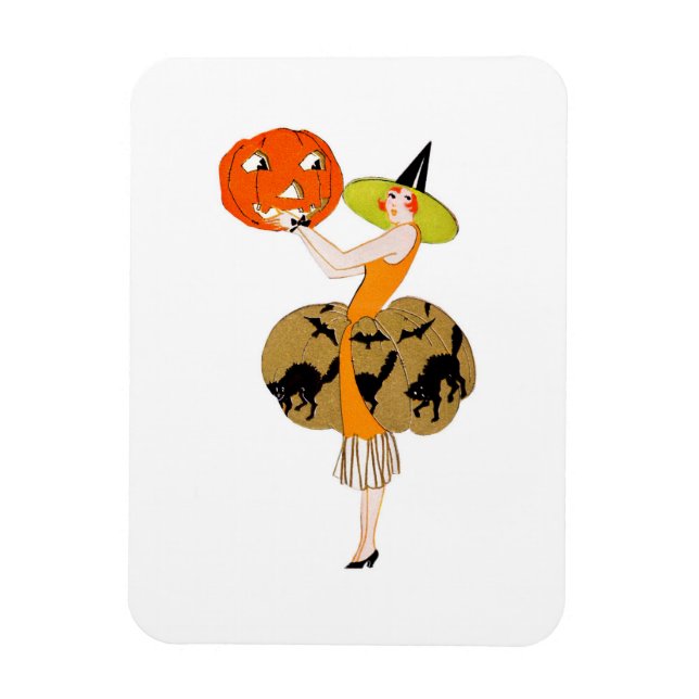 Flapper Holding a Jack-O-Lantern Magnet (Vertikal)