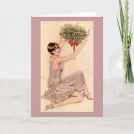 Flapper med Mistletoe Helgkort
