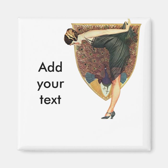 Flapper med Peacock Emblem Magnet (Framsidan)
