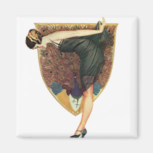 Flapper med Peacock Emblem Magnet