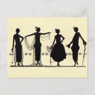 Flapper Mode Silhouette-vykort 1920 Vykort