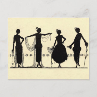 Flapper Mode Silhouette-vykort 1920 Vykort