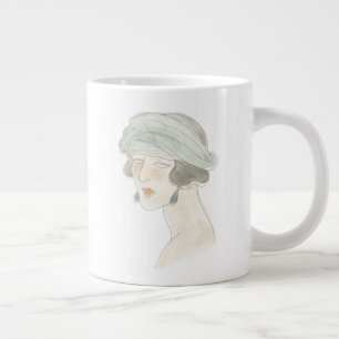 Flapper Mode Sketch - Porträtt Jumbo Mugg