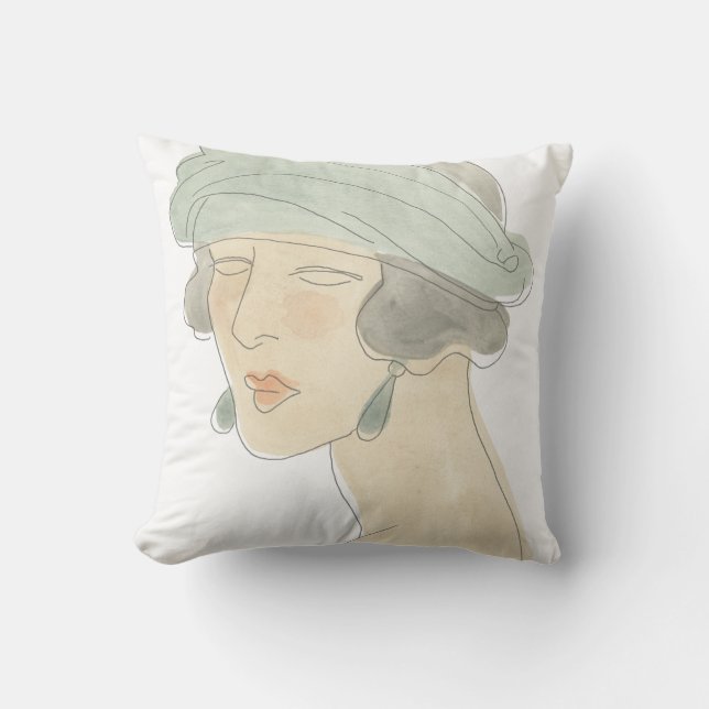 Flapper Mode Sketch - Porträtt Kudde (Framsida)