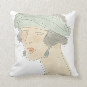 Flapper Mode Sketch - Porträtt Kudde