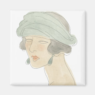 Flapper Mode Sketch - Porträtt Magnet