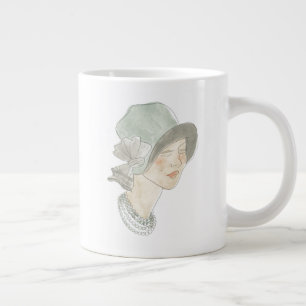 Flapper Mode Sketch - Våg med hatt Jumbo Mugg