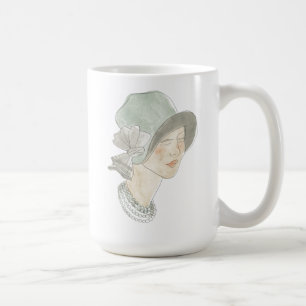 Flapper Mode Sketch - Våg med hatt Kaffemugg