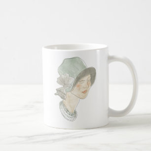 Flapper Mode Sketch - Våg med hatt Kaffemugg
