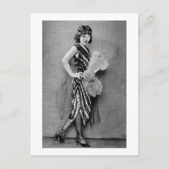 Flapper Mode under 1920-talet Vykort (Framsida)