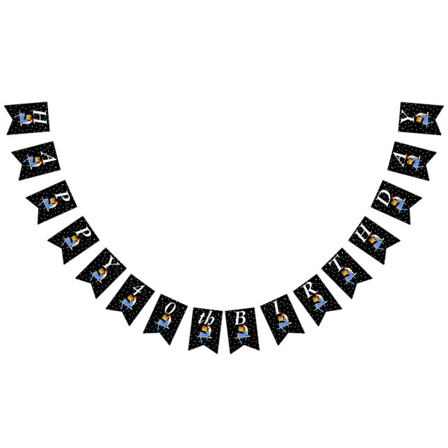 Flapper Red Hair på Shelf White Stars Birthday Vimplar (Alla)