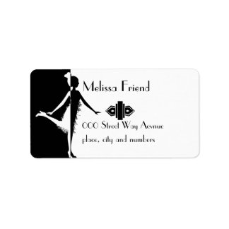 Flapper Silhouette Adressetikett