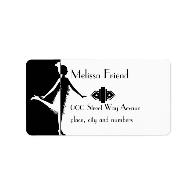 Flapper Silhouette Adressetikett (Framsidan)