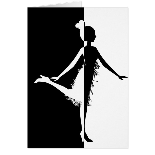 Flapper Silhouette Hälsningskort (Framsidan)