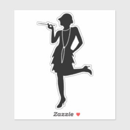 Flapper Silhouette Klistermärken