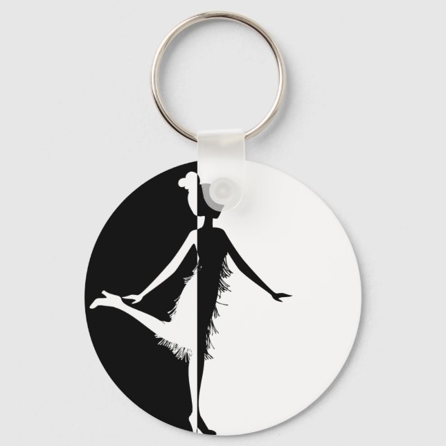 Flapper Silhouette Nyckelring (Framsida)