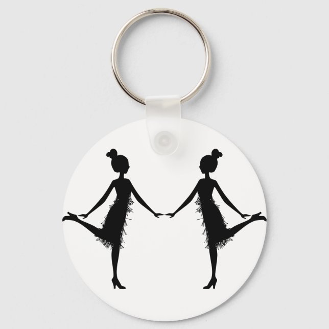 Flapper Silhouette Nyckelring (Framsida)