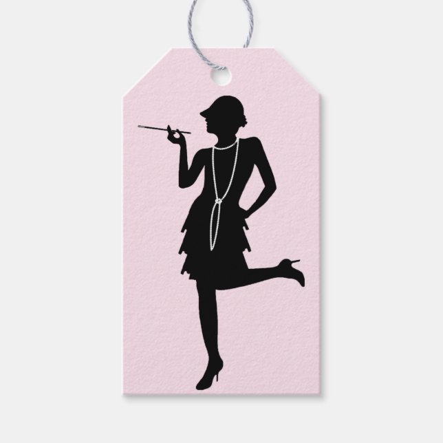 Flapper Silhouette Presentetikett (Framsidan)