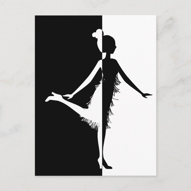 Flapper Silhouette Vykort (Framsida)