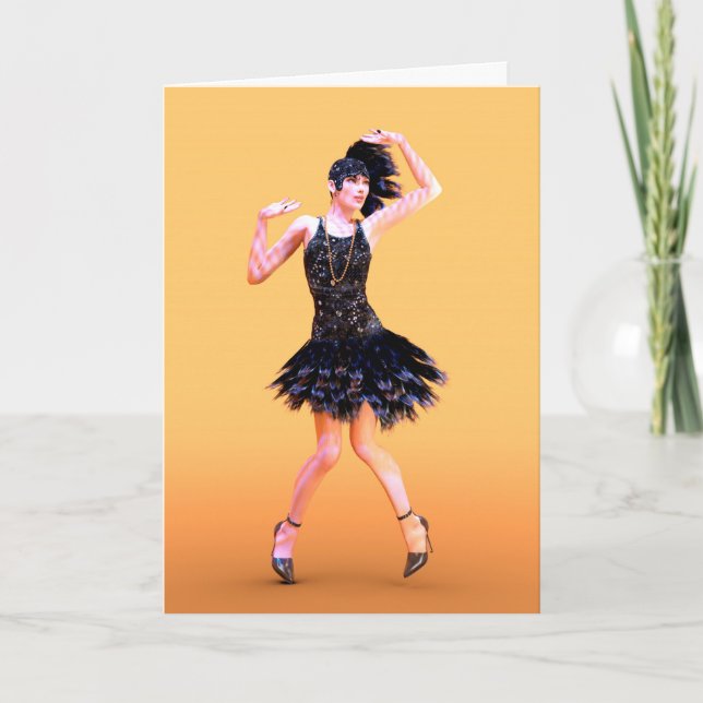 Flapperdans vintage kort (Framsida)