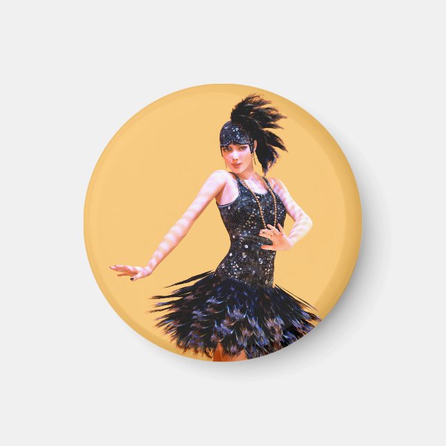Flapperdans vintage magnet (Framsidan)
