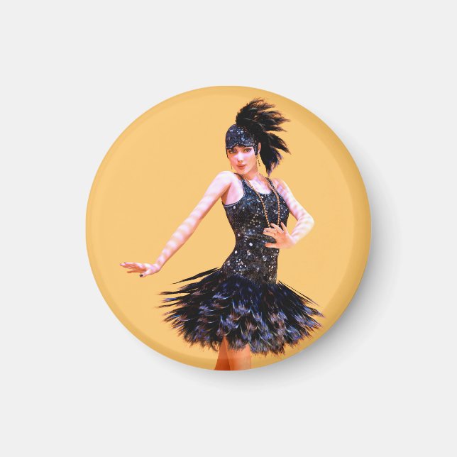 Flapperdans vintage magnet (Framsidan)