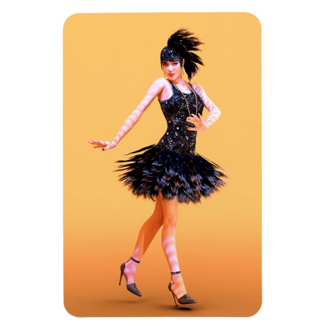 Flapperdans vintage magnet (Vertikal)
