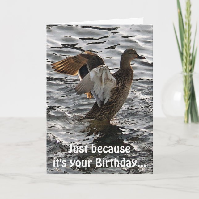 Flapping Mallard Anka Funny Birthday Card Kort (Framsida)