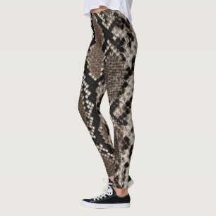 Flår den Reticulated pytonormormen för fauxen Leggings