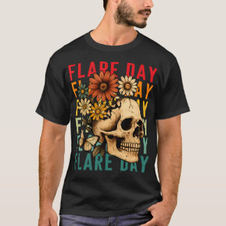 Flare Day Fibromyalgia Dysautonomia Skull Invisibl T Shirt