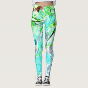 Flåsar trädgårds- ImpressionistYoga för vatten Leggings