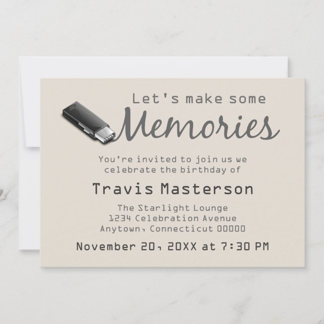 Flash Drive Födelsedagsfest Inbjudan (Framsida)