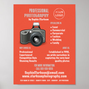Flash-kameraikon, fotograf-, fotouthyrnings- poster