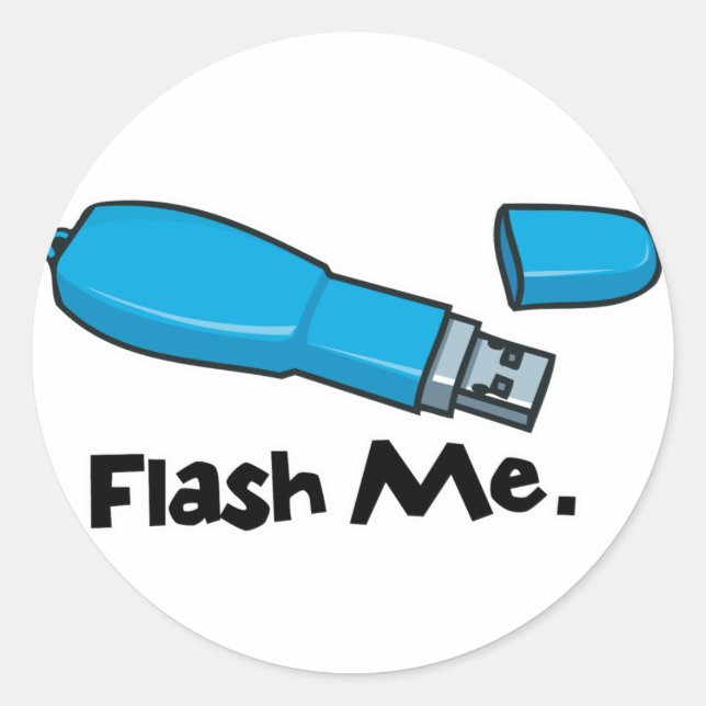 flash me flash-enhetsdesign runt klistermärke (Framsida)