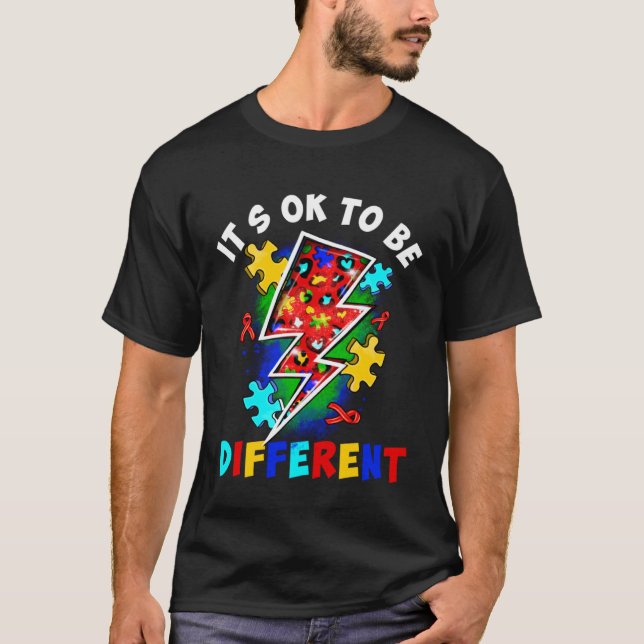 Flash Puzzle Itu2019s Ok To Be Different Autism Aw T Shirt (Framsida)