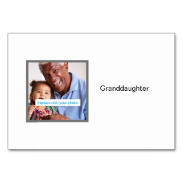 Flashcards för Granddotter Photo Personlig Family Bordsnummer