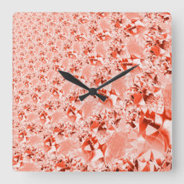 Flashig lax till rött med lite ljus och vriden fyrkantig klocka