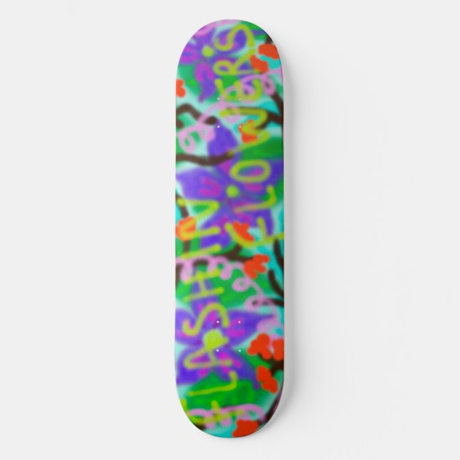 Flashin'Flowers Graffiti Mini Skateboard Bräda 18,7 Cm (Framsida)